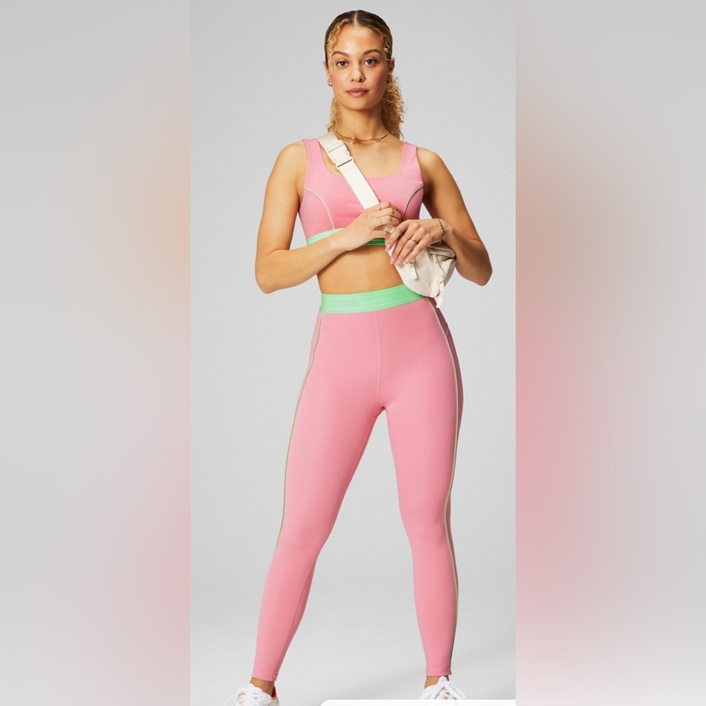 NWT Fabletics Pink and Green Activewear Set